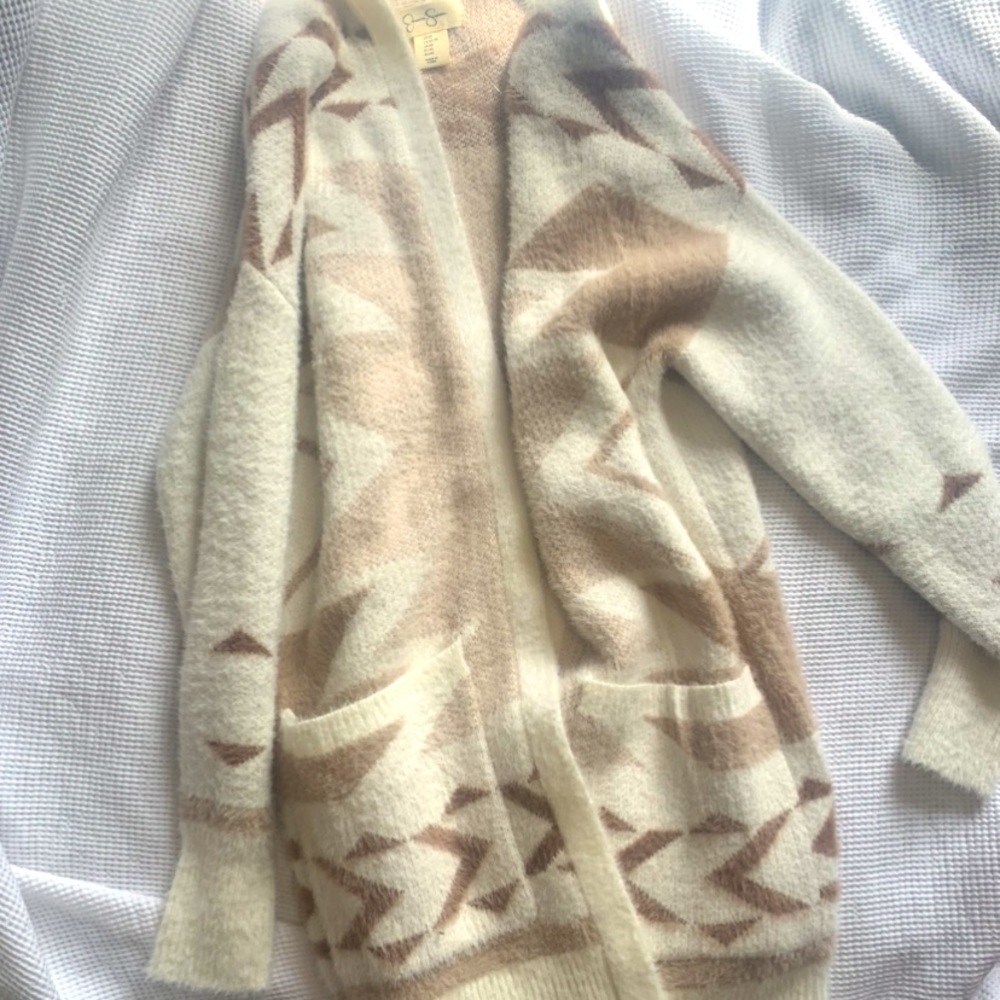 Off white and brown Aztec cardigan